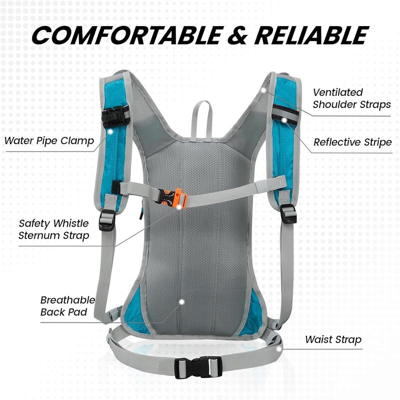 Nepest Hydration Pack Backpack for Women & Men, Lightweight Water Backpack with 2L Water Bladder for Hiking Cycling Running Biking - Image 3